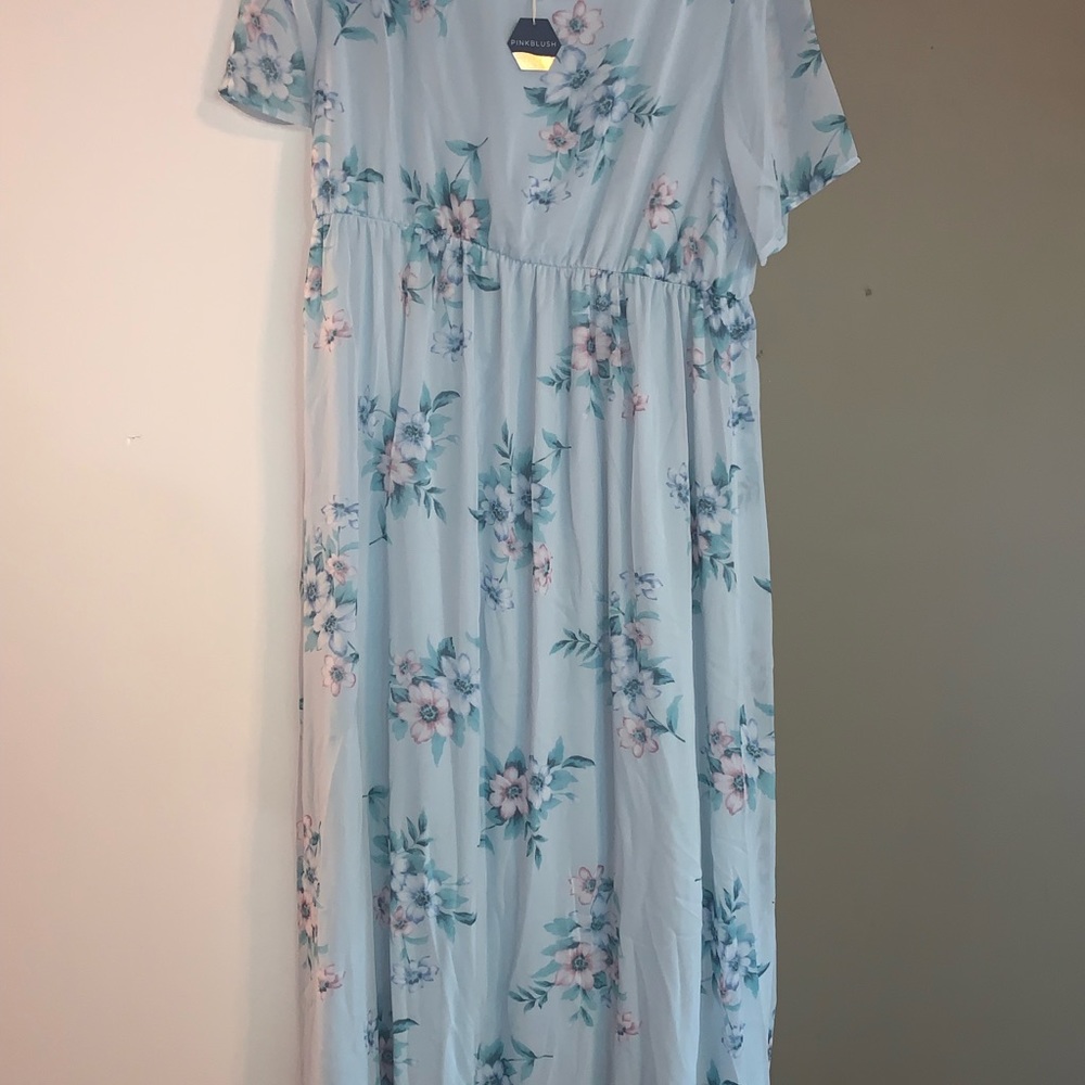 Beautiful blue maternity Pinkblush plus dress